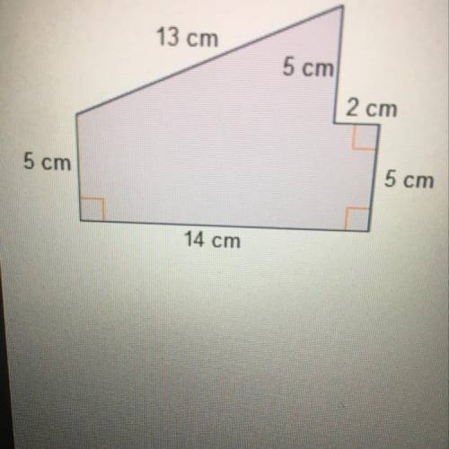 What is the area of the composite figure? A)70cm2 B)100cm2 C)105cm2 D)130cm2