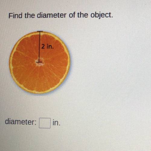 Find the diameter of the object. 2 in. diameter: