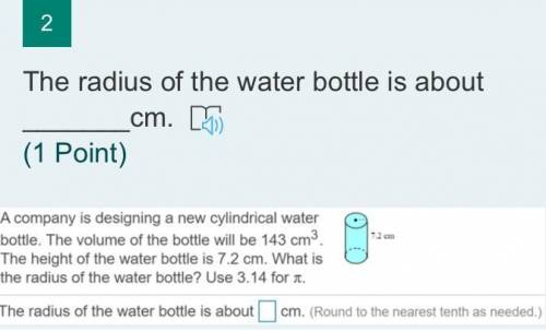 The radius of the water bottle is about _______cm.