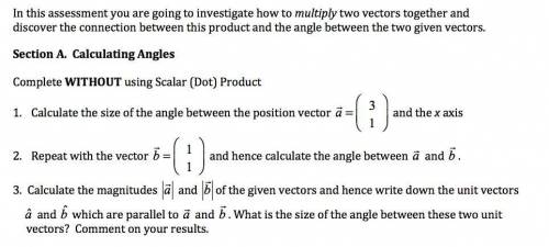 Math. Vectors. Show your working. Thanks!