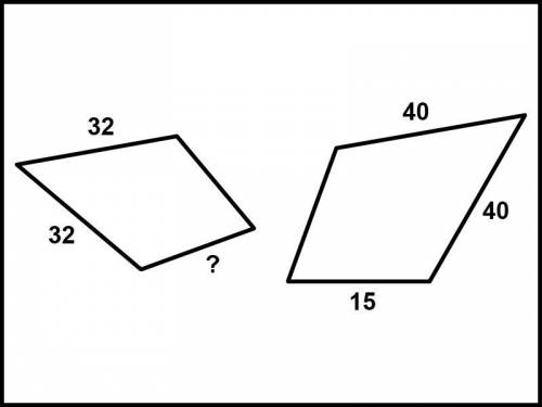 The polygons in each pair are similar. Find the missing side length.