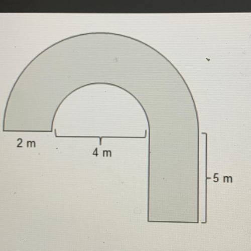 What is the area of the composite figure? (6pi+ 10) m2 (10pi+ 10) m2 • (12pi+ 10) m (16pi+ 10) m2