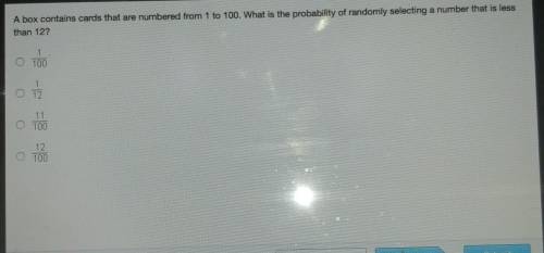 A box contains cards that are numbered from 1 to 100. What is the probability of randomly selecting