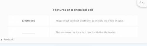Features of a chemical cell missing word