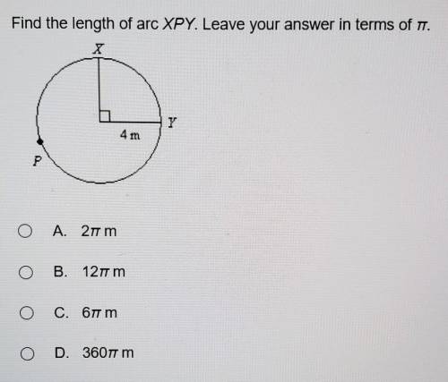 Find the length of arc XPY. Leave your answer in terms of pi.
