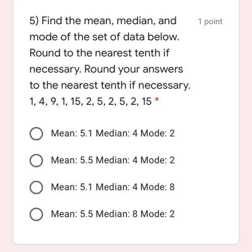 Find the mead, median, and mode