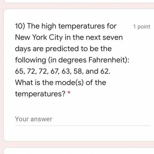 Find the modes of the temperatures