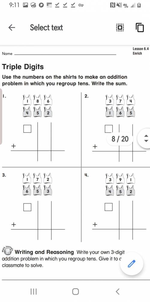 Use each digit once to make two addends for a problem. Solve  ***** look at attached worksheets*****