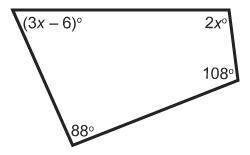 The interior angles formed by the sides of a quadrilateral have measures that sum to 360°. What is t
