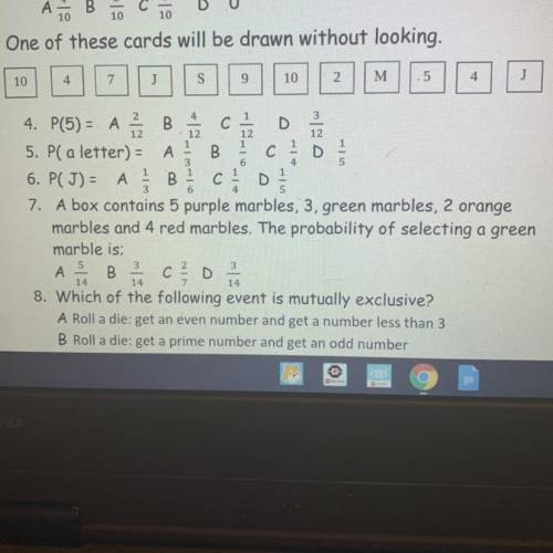 Need question for 5 and 6