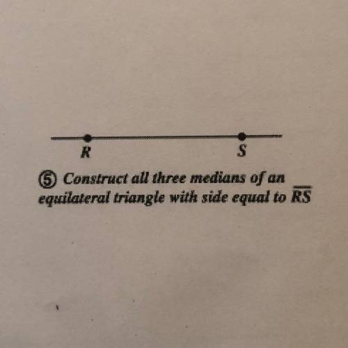Construct all three medians of an equilateral triangle with side equal to RS