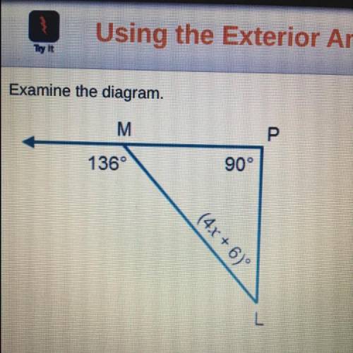 Examine the diagram. What is the value of x?