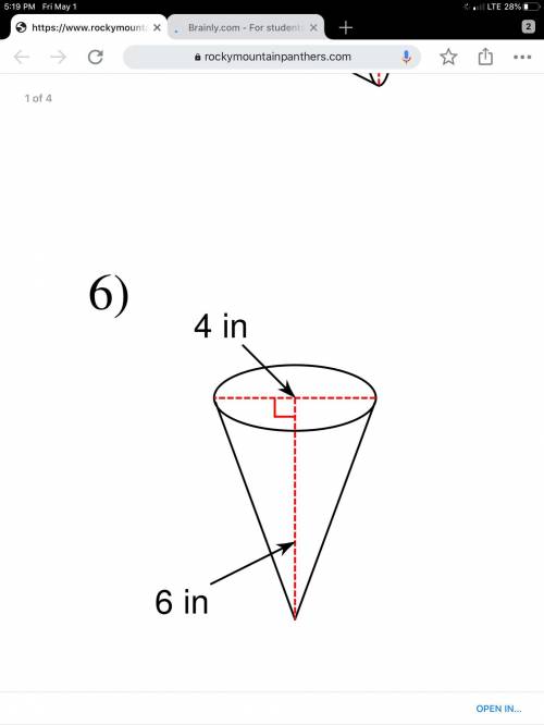 HELP HELP PLZZZ Its to find the volume of a cone plz show step by step