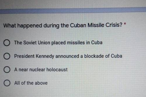 What happened during the cuban missile crisis?