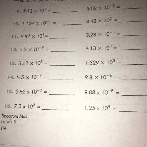 Write each number in standard form