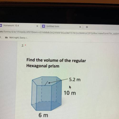 Find the volume of the regular Hexagonal prism