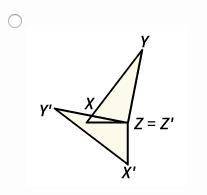 Identify the image of ∆XYZ for a composition of a 30° rotation and a 330° rotation, both about point