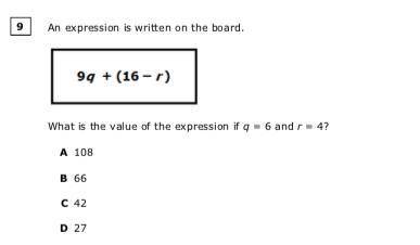 What is the value of the expression if q=6 and r=4 ?