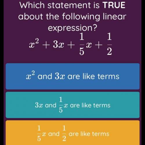 Which statement is True about the following linear expression?