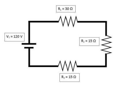 What is the total resistance in the circuit? (include unit in answer - ohms) image is attached