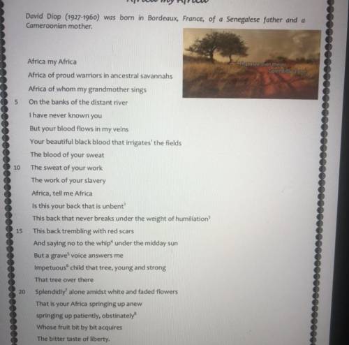 Africa my Africa TASKS 1) Read the poem. Which other topics can you identify now? 2) Sum up what the