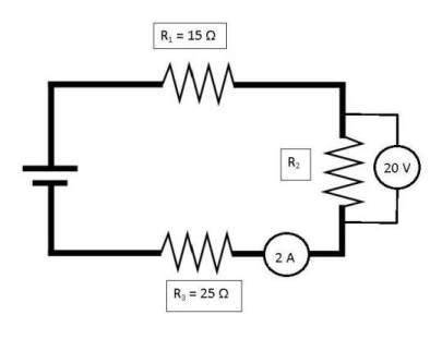 What is the total voltage supplied by the battery? (must include unit - V)