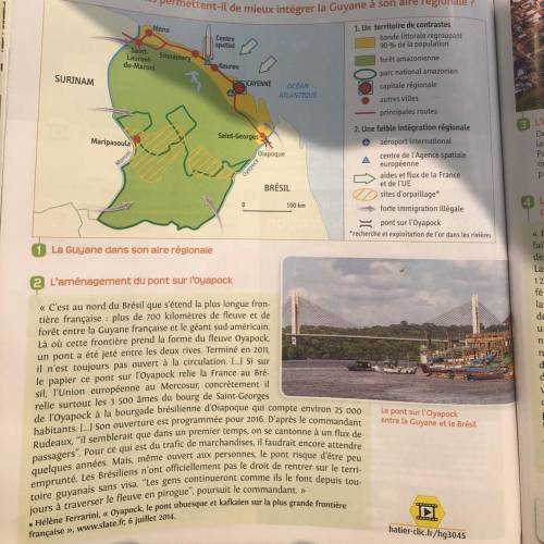 2. Doc 1 : Montrez que la Guyane est dépendante de la métropole et de l’Union européenne  3. Doc 1 e