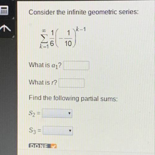 Consider the infinit geometric series: