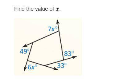 Find the value of x. I will mark brainliest