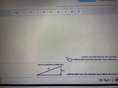What is the length of the right triangle