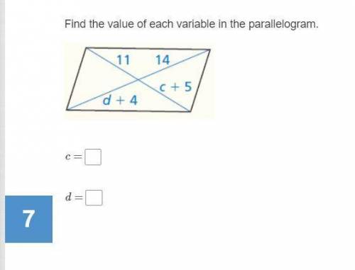Help me with questions 5 6 and 7! I will mark brainliest. Find the value of each variable in the par