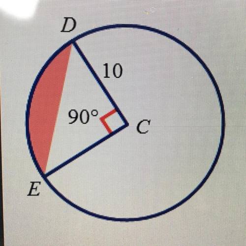 C is the center of the circle. Find the area of the segment shown in the figure, A Asegment = 28.50