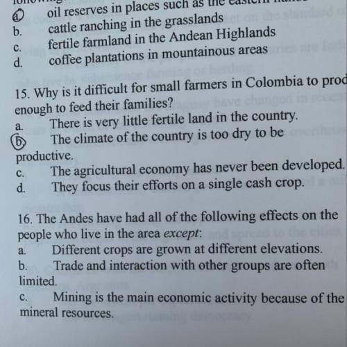 The Andes have had all of the following effects on the people who live in the area except