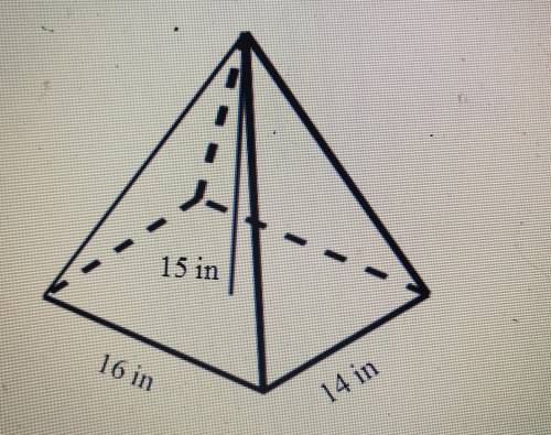 Find the volume of the pyramid. A. 1680 in^3 B. 560 in^3 C. 1120 in^3 D. 3360 in^3