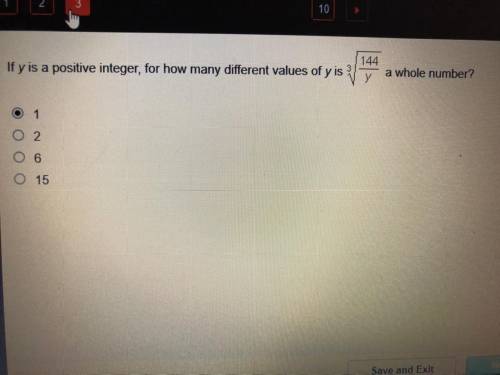 How many different values of y is a whole number