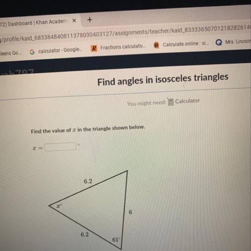 Find the value of r in the triangle shown below.