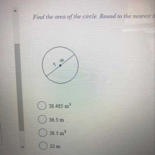 Find the area of the circle round to the nearest tenth