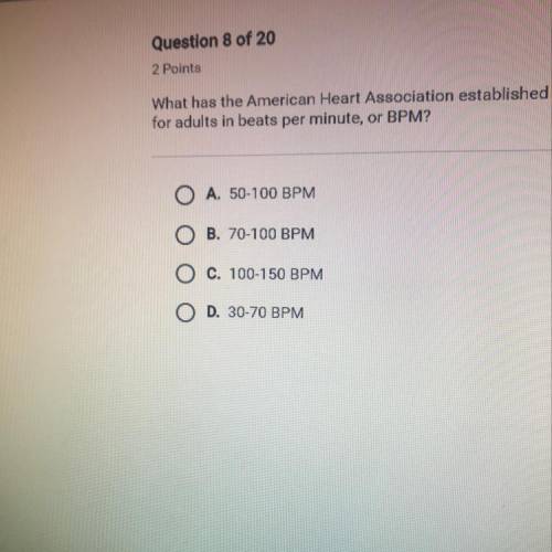 What has the American Heart Association established as a normal heart rate for adults in beats per m