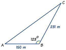 Just a) find the area of this triangle. And show how please. measurements 231 side and 150 base with
