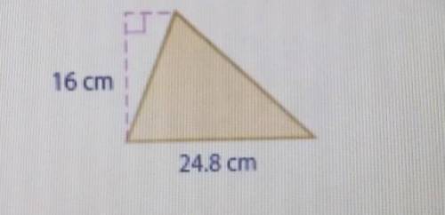 Determine the area of the triangle.i need help cause im not really good at finding the area of thing