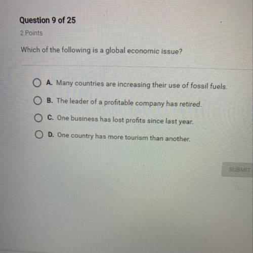 Which of the following is a global economic issue?
