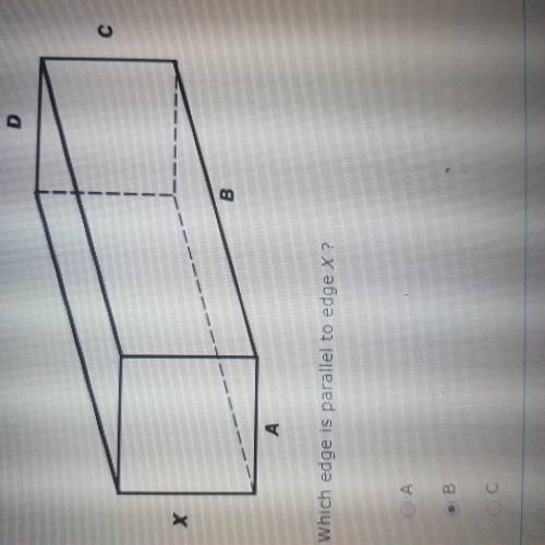 Which edge is parallel to edge x ?  A B  C  D