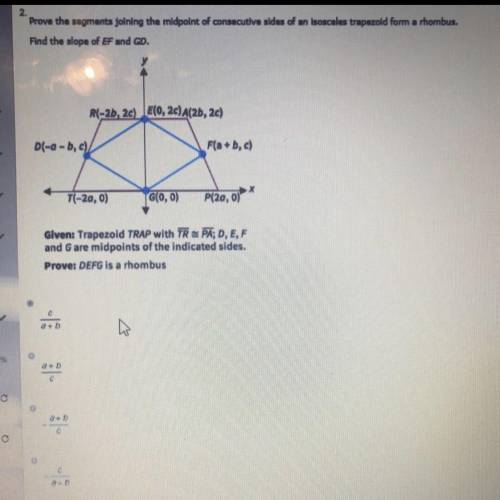 SOMEONE PLEASE HELP?  Prove the segments joining the midpoint of consecutive sides of an isosceles t