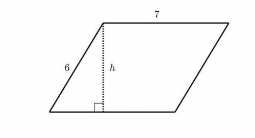 The parallelogram shown below has an area of 35 units. find the missing height