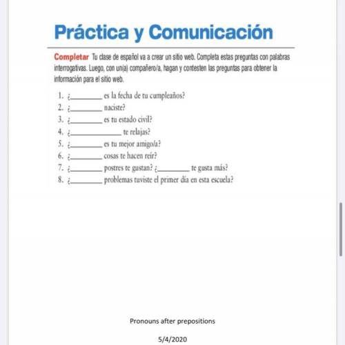 Please help me with my Spanish 1 homework  (Posted here)