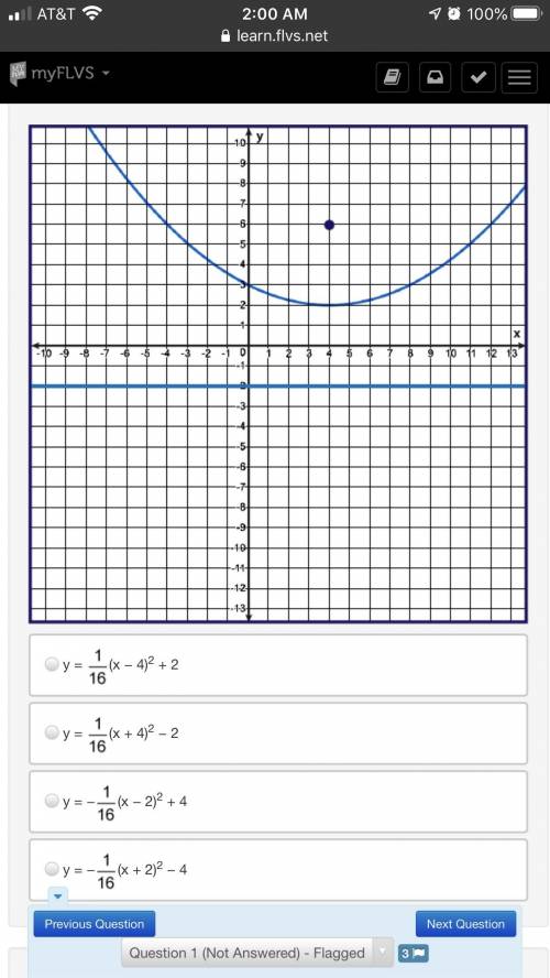 HELP FAST! GIVING BRAINLIEST!!  what is the equation of the parabola  (parabola and possible answers