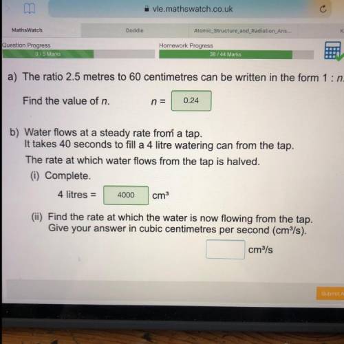 Find the rate at which the water is now flowing from the tap. Give your answer in cubic metres per s