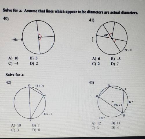 Please help solve 40-43 with work