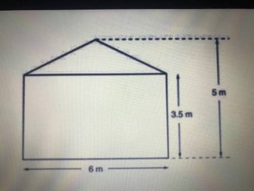 What is the area of the figure shown? A)105m B)30m C)not here D)25.5m