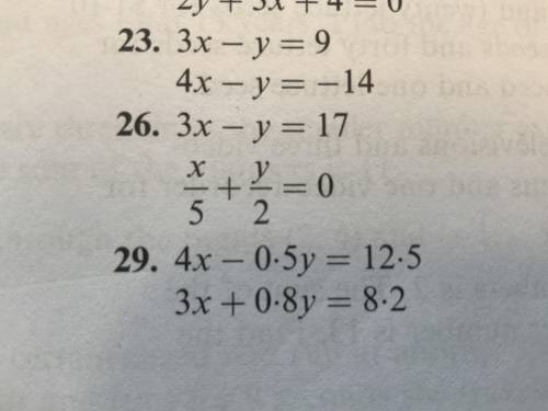 Could you please answer this question? Only answer question 26 The answers are: x = 5 y = -2